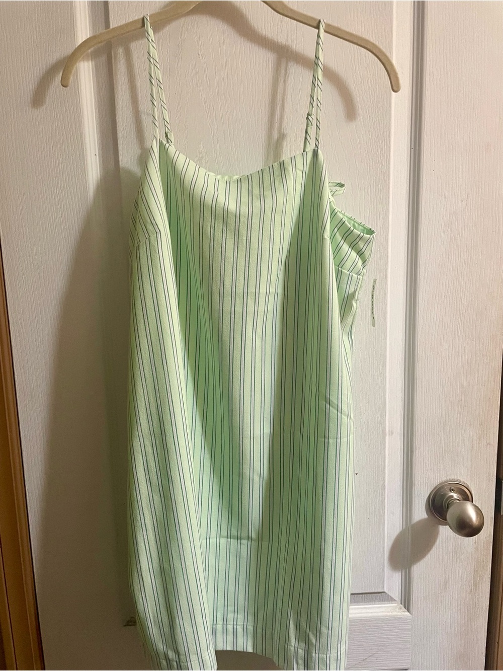 Old Navy Light Green Pinstripe Slip Dress